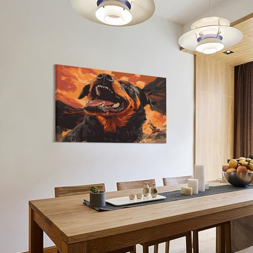 Doberman Tableau Murale Toile Premium Impression 3D Déco Maison