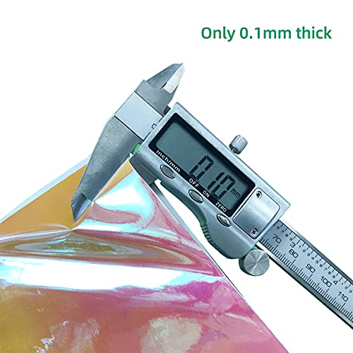 Jethrora Vinil adesivo holográfico artesanal 30,5 x 30,5 cm/12 x 12 polegadas 7 cores sortidas com 2