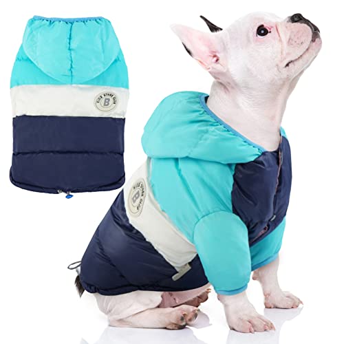 FUAMEY Dog Winter Coat,Puppy Puffer Jacket Warm Padded Pet Snow Vest Cute Windproof Dog Clothes Doggy Warm Waterproof Outdoor Lightweight Small Dog Hoodie,Chihuahua Poodles Yorkshire Pet Apparel