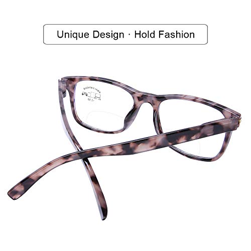 Image of DOOViC Bifocal Reading Glasses Blue Light Blocking Black /Tortoise Spring Hinge Quality Readers for Men and Women, C1+c2, 2.50