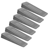 CREATISMO Pack of 6 Grey Rubber Door Stoppers for Floor, Durable, Anti-Skid, Heavy-Duty Rubber Door Wedges Indoors Rubbers, for All Floor Types & Rubbers Doorstops Wedge Preventing Accidents - Image 1