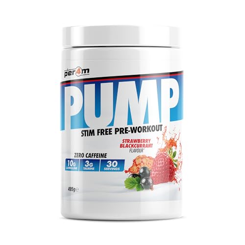 Per4m Pump Stim Free Pre Workout & Glycersize™ Powder | 10g L-Citrulline, 3g Taurine & 3000mg Glycersize for Pump, Hydration & Muscle Fullness | 30 Servings, 495g + 90g (585g, Strawberry Blackcurrant)