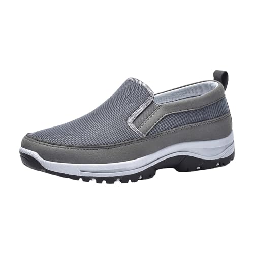 Fashion Spring and Summer Men Sports Shoes Flat Bottom Lightweight Mesh Breathable Slip On Comfortable Solid Color Simple Características: Zapatos Hombre Botas de Invierno, gris, 46 EU