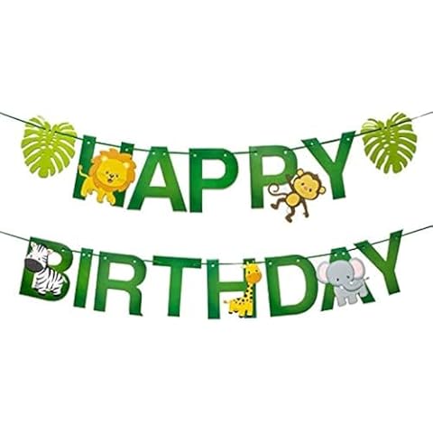 Playcrate Safari Animal Birthday Banner Decoration Cover
