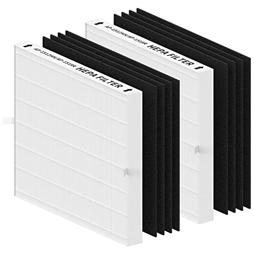 Filtres AP-1512HH de rechange avec 2 HEPA H13 et 8 charbon pour purificateur