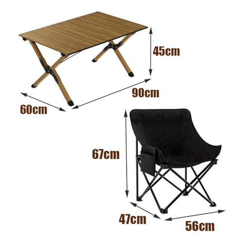 Table de camping pliante 90 cm avec chaises et plateau aluminium compact - 3