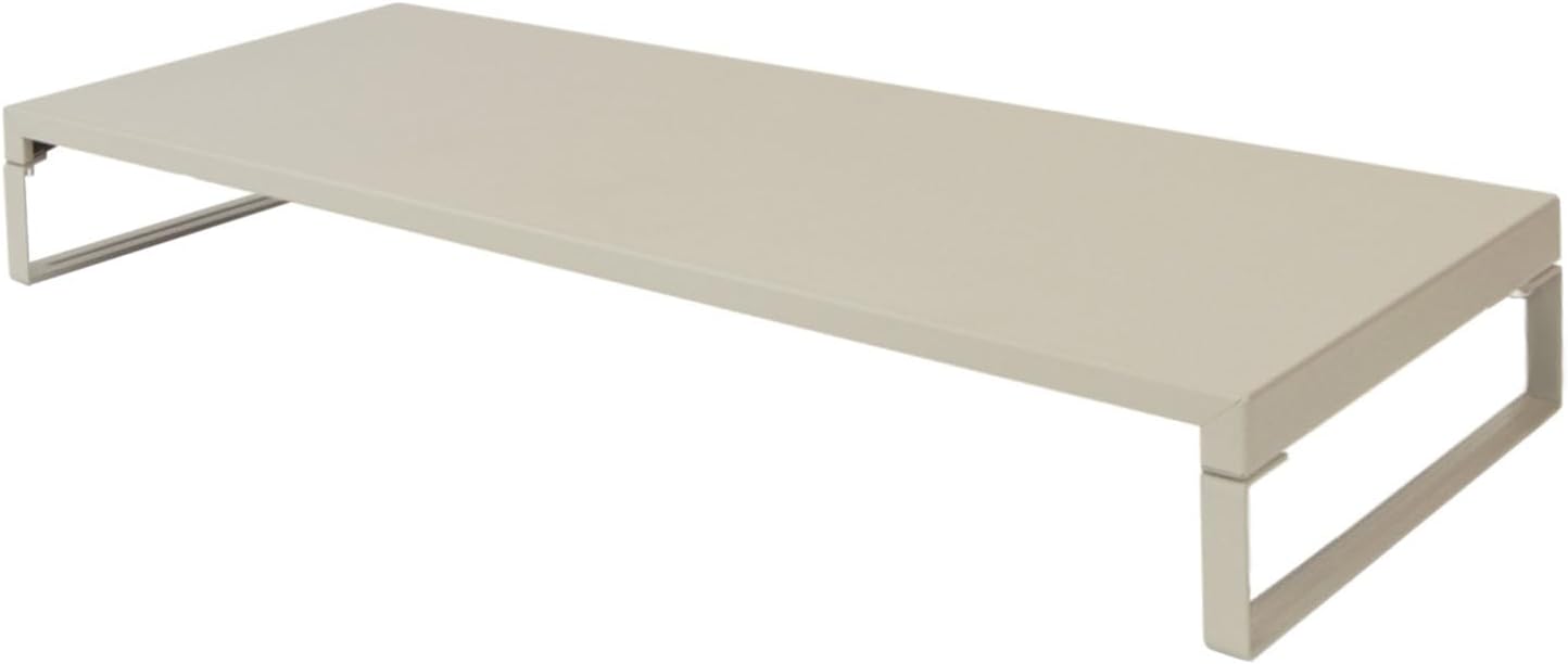 Lihit Lab AJA7332-116 Computer Stand, Monitor Stand, Desktop Stand, Width 23.2 x Depth 9.8 x Height 3.1 inches (59 x 25 x 8 cm), Low, Load Capacity: 33.1 lbs (15 kg), Matt Bezille