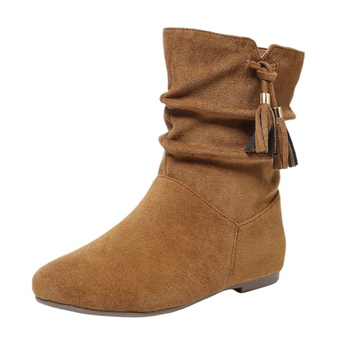 Stiefeletten Mit Absatz Wildleder Stiefeletten,Stiefeletten Damen Wildleder Cowboystiefel Halbstiefel Schlupfschuhe Stiefel Kurzstiefel...