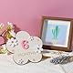 1 Set Meilensteinkarten Baby,DIY Blumen Meilensteinkarten Baby Holz,Austauschbare Figur Babys Monatskarten (1-12 Monate,Rosa)