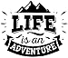 Samunshi Life is An Adventure Schriftzug Aufkleber Sticker Autoaufkleber Scheibenaufkleber Motorradaufkleber in 10 Größen (10x8,4cm schwarz)