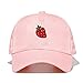 Weytff Baseball Cap Dad Hat Cute Strawberry Pink Embroidery Polo Hip Hop Vintage Style Snapback Gift