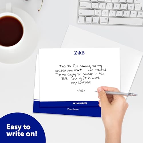Image of Desert Cactus Zeta Phi Beta Notecards ZPB ZPhiB Divine 9 Stationery Cardstock 10 Pack Includes Envelopes Memo Party Thank You (Notecard Design D)