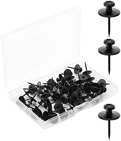 Mr. Pen- Double Headed Picture Hanging Nails, 50 Pack, Black, Push Pins for Wall