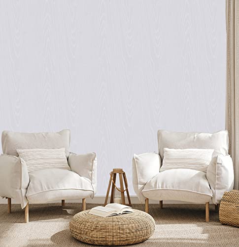 17.7" X472" Thicken Wood Contact Paper White Wood Wallpaper White Peel And Stick Wallpaper White Vintage Wallpaper Self-Adhesive And Removable Wallpaper Grain Film Roll Table Cabinet Shelf Draw Liner #TOP6