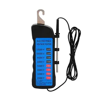 Electric Fence Voltage Tester with 8 Neon Indicator Lights, 12KV Range