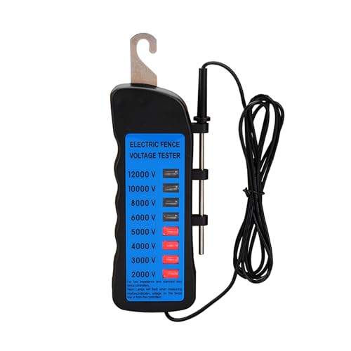 Electric Fence Voltage Tester 12KV Fence Tester 8 Neon Indicator Lights/Fence Tester for Farms Fault Finder Portable Testing Tool