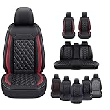 カーシートカバー と互換性のある トヨタ 新型 カローラクロス 10系 2WD 令和3年9月～現行 対応 車 シートカバー 3D 全車種専用設計 レザー材質 耐摩耗 防水 防汚 滑り止め 通気性 シート保護カバー 運転席 助手席 四季汎用 取付簡単 カー用品(黒赤,対応トヨタ 新型 カローラクロス 10系 2WD)