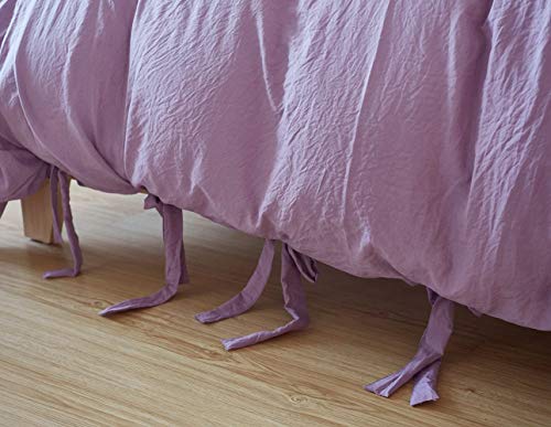 Drefeel Egyptian Quality Vibrant Stone Washed Microfiber Lavender Duvet Cover Queen Size 3 Pcs Set (1 Duvet Cover, 2 Pillowcases) - Soft Comforter Cover Quilt Case - Solid Bedding #TOP3