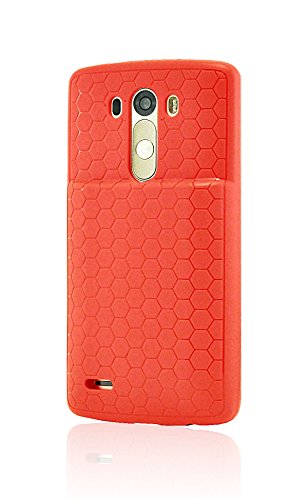 LG G3 case, LiViTech(TM) Honey Comb TPU Soft Silicon Extended Battery Cover Case for LG G3 (Red) LG G3 case, LiViTech(TM) Honey Comb TPU Soft Silicon Extended Battery Cover Case for LG G3 (Red)