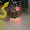Adjustable Mist Maker with LED and Splash Guard, Fogger Water Fountain Pond Fog Machine Atomizer Air Humidifier, 350ml/H, Water Feature, Halloween and Other Holiday Decorations., Small, Black