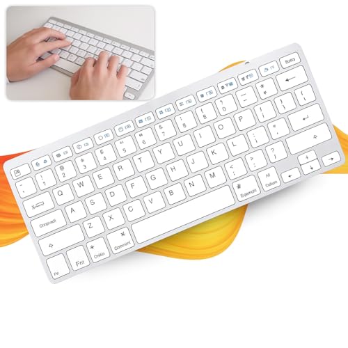 Teclado Bluetooth ABNT2 Ultra Fino Sem Fio – Com Tecla Ç e Command, Compatível com Notebook, Tablet, PC e Celular