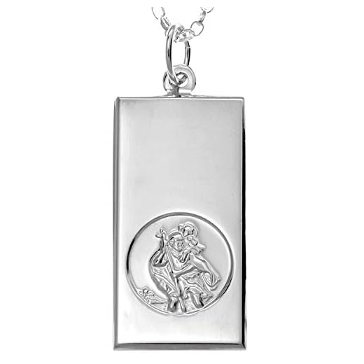 Sterling silver St Christopher Ingot-hänge halsband med 46 cm kedja och smycken presentförpackning - 16 mm x 30 mm