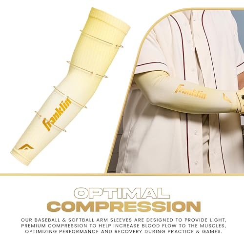 Franklin Sports Baseball Arm Sleeves - Baseball + Softball Arm Compression Sleeves for Men + Women - Multiple Sizes + Colors2