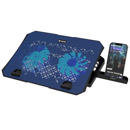 EvoFox Frost Laptop Cooling Pad with Phone Stand, 1000 RPM 2X Sil...