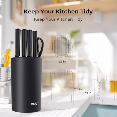 image for OOU Universal Knife Block Holder Without Knives, Round Kitchen Knife H