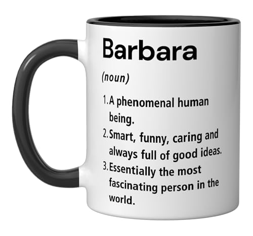 Barbara Name Definition Dictionary Ceramic Mug, Black/White