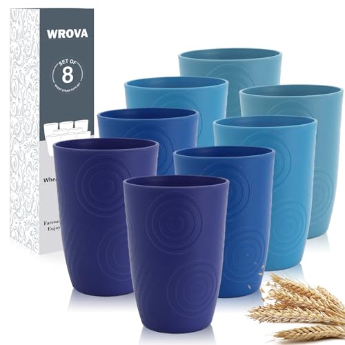 Wrova Wheat Straw Cups Set of 8 - Dishwasher Safe