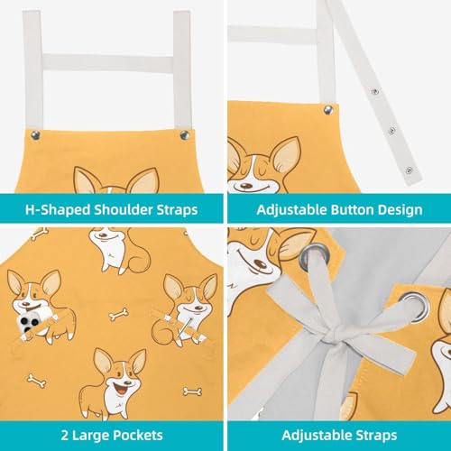 Tablier de cuisine corgi lot de 2 imperméable pour protéger vos vêtements
