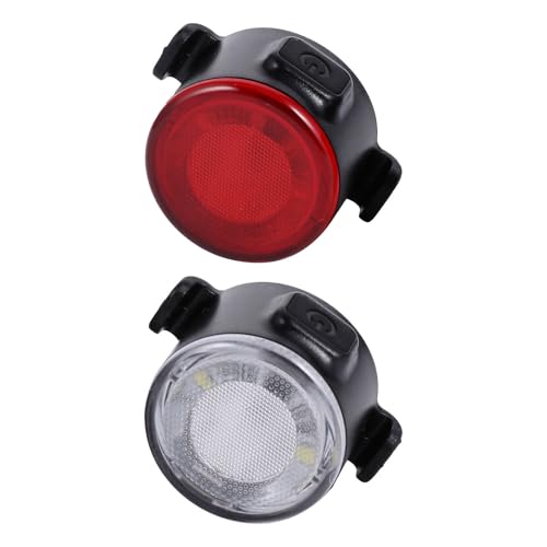 FOYTOKI Juego de Luces Material PVC Resistente para Bicicleta Luz Delantera y Trasera Recargable USB y Diseño Antirrobo para Ciclismo y Uso