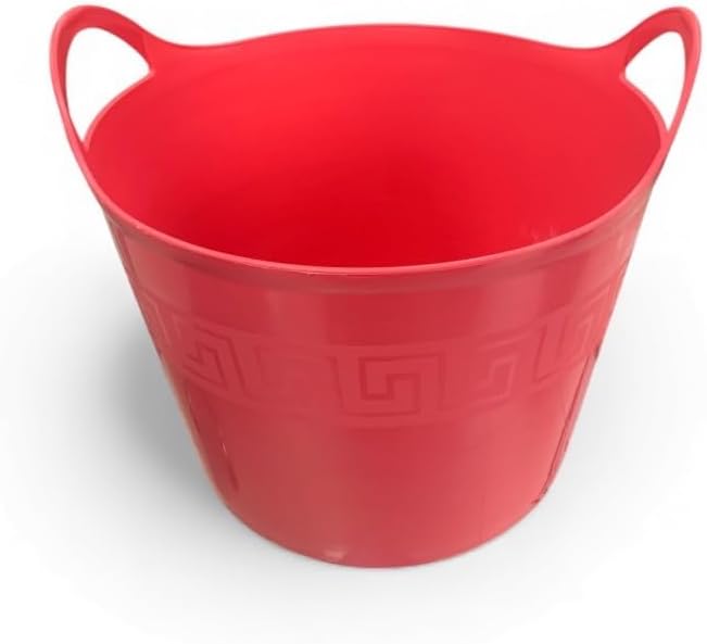Pembe, Esnek Plastik Kova – 42 Litre, Kurban Kovası, Esneyebilen Oyuncak ve Çamaşır Sepeti