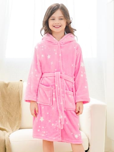 Image of Doctor Unicorn Soft Hooded Rainbow Bathrobe Sleepwear for Girls