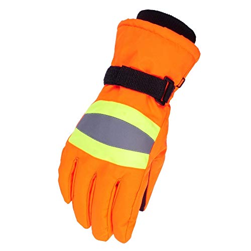 Guantes de trabajo resistentes al desgaste. Invierno guantes de trabajo térmica con reflexivo de Gaza antideslizante de anti-viento guantes calientes for deportes al aire libre Manos Protección Seguri