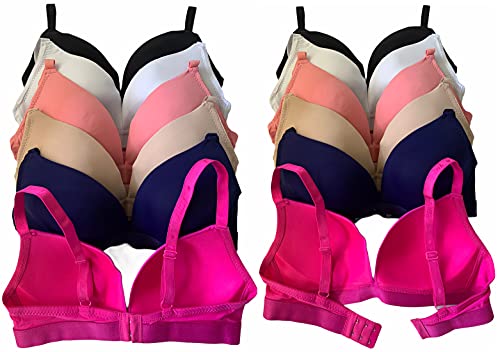 Image of ToBeInStyle Women's Pack of 6 Padded Assorted Styles Supportive Bras Cup Size - A to DDD