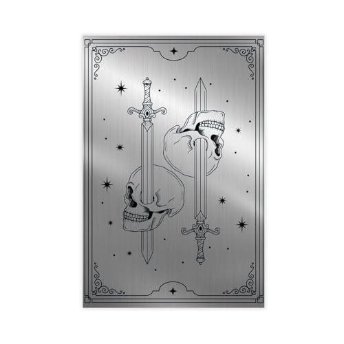BVXHZOTB Tarotkarten-Schwert durch einen Totenkopf, Leinwand-Poster, Schlafzimmer, Dekoration, Landschaft, Büro, Raumdekoration, Geschenk, 30 x 45 cm