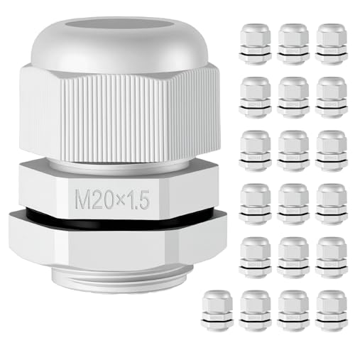 EPYINS 20Pezzi Pressacavi Elettrici Impermeabili IP68,per Cavi da Ø 6-12mm,Passacavi