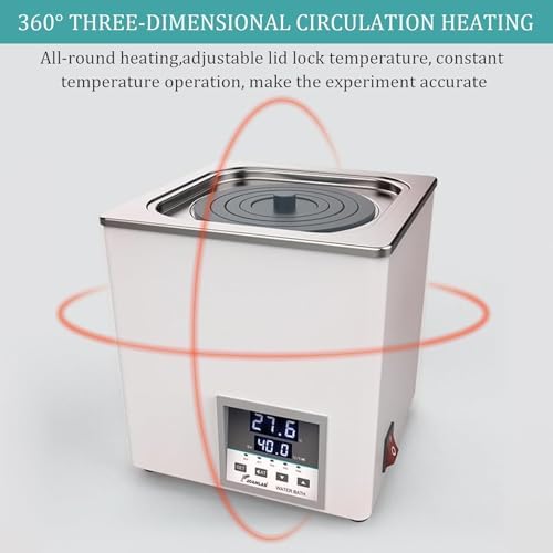 Electric Water Bath Heater with Adjustable Cover - Anti-Dry Lab Heating Device, 2/4/6/8-Hole Options, Drain Hole for Research & Laboratory Use
