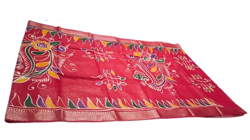 Drapify red maheshwari silk saree – image 4