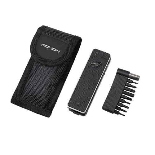 Image of ROXON KS2 Elite Noir Blanc Edge D2 Blade 13 in 1 Mini Multi Tool function pocket knife with big scissor, G10 handle and Pocket clip, good for Camping /Emergencies /EDC Multitool (D2 Steel Blade)