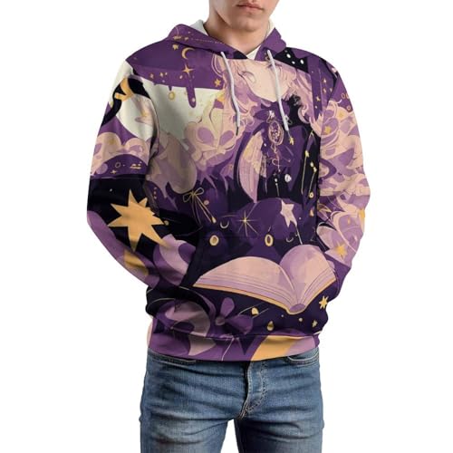Sweatshirt Pullover Chat Sorcier Capuche Manches Longues S - 6