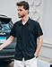 COOFANDY Mens Cuban Shirt Short Sleeve Button Up Beach Shirt Guayabera Shirts for Men Black