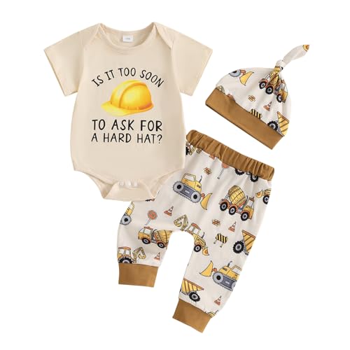 Newborn Baby Boy Outfit Fishing Short Sleeve Letter Print Romper Tops Pants Hat Set Cute Infant Boy Summer Clothes