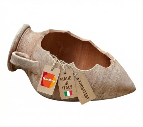 teramico Pot de Fleurs Amphore Siena Anfora Tagliata - Résistant au Gel - en Terre Cuite Italienne - Idéal pour l'extérieur pour Le Jardin, Le Balcon et la terrasse...