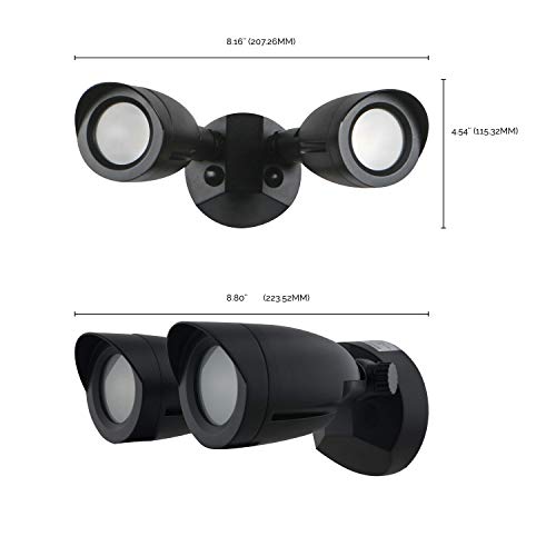 Satco 65/720 Dual Bullet-Head Security Flood Light, 4000K, Preto