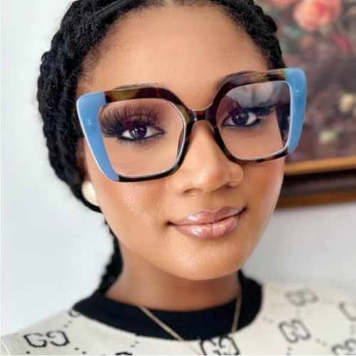 Image of Shiratori Blue Light Blocking Glasses with Rectangle Frame and Chic Preppy Look for Women , Computer Glasses