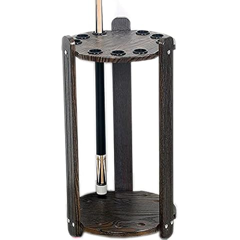 Lqdp Billiard cue holder Round Pool Cue Stand Free Standing, Wood Billiard Cue Racks with 9 Plastic Circle Pads for Gymnasium/Bar Area Cover