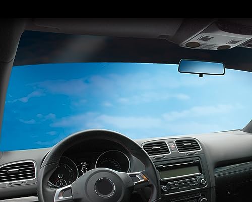 FOLIATEC TOPSTRIPE Reflex Blendstreifen Tönungsfolie Sonnenschutzfolie Windschutzscheibe Folie mit Metallisierung für zusätzlichen Wärmeschutz, tiefschwarz, 15 x 152 cm